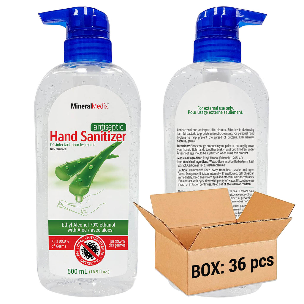 Antiseptic Hand Sanitizer 500ml with Pump, Case of 36pcs, $3.99ea
